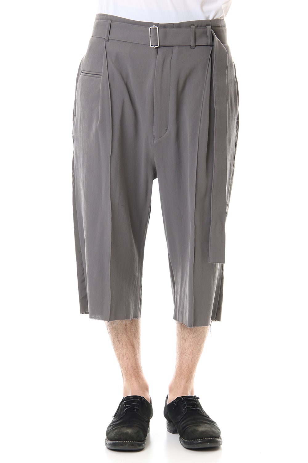 Hard twist Double weave Three-quarter length pants Gray
