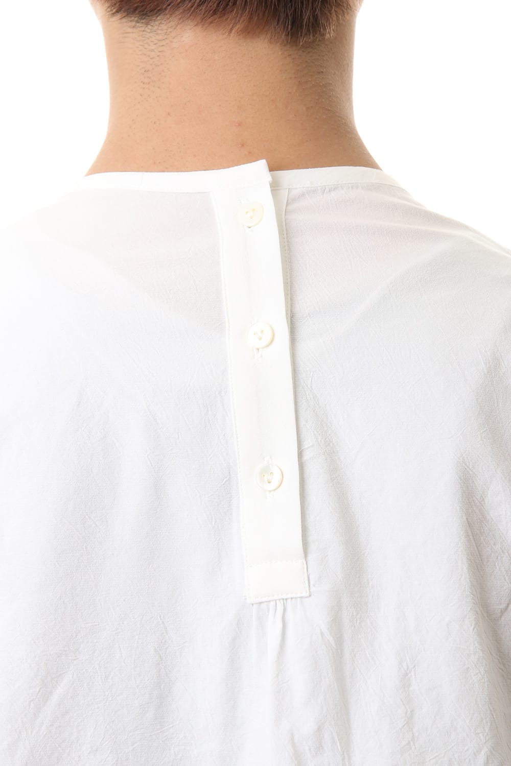 Salt shrinkage Long sleeve Collarless shirt