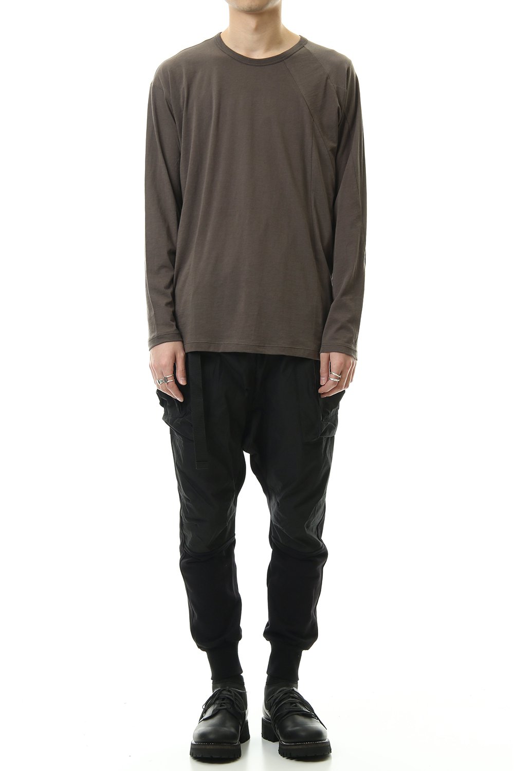 Cotton cashmere Long sleeve T-shirt Olive Drab