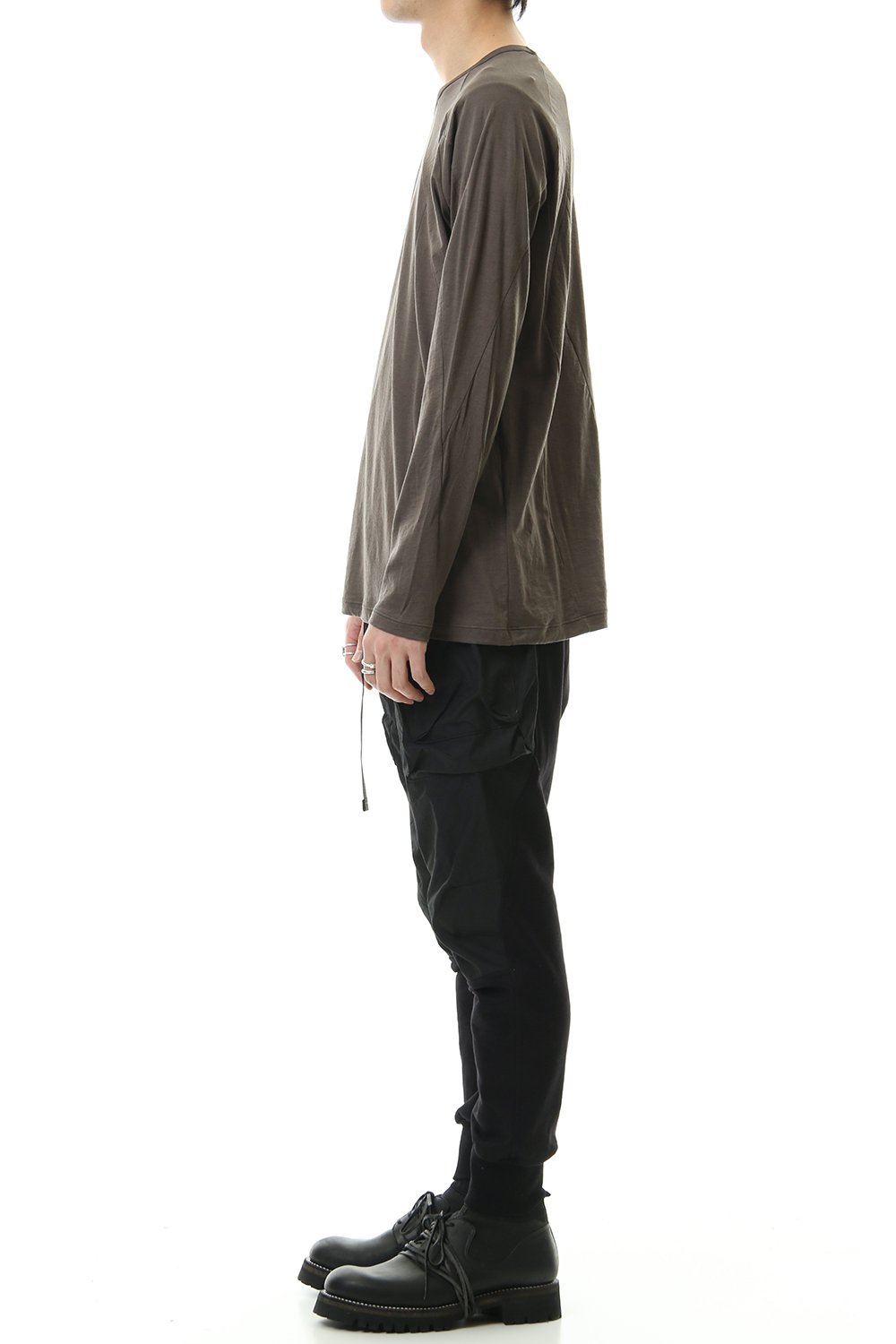 Cotton cashmere Long sleeve T-shirt Olive Drab