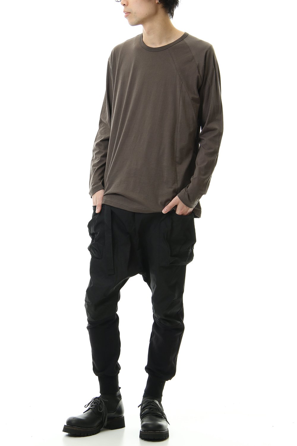 Cotton cashmere Long sleeve T-shirt Olive Drab