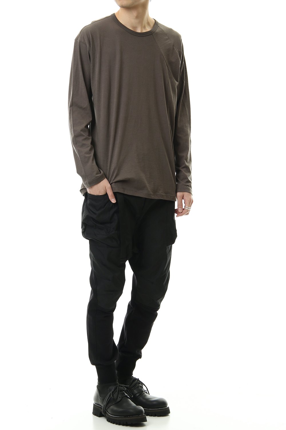 Cotton cashmere Long sleeve T-shirt Olive Drab