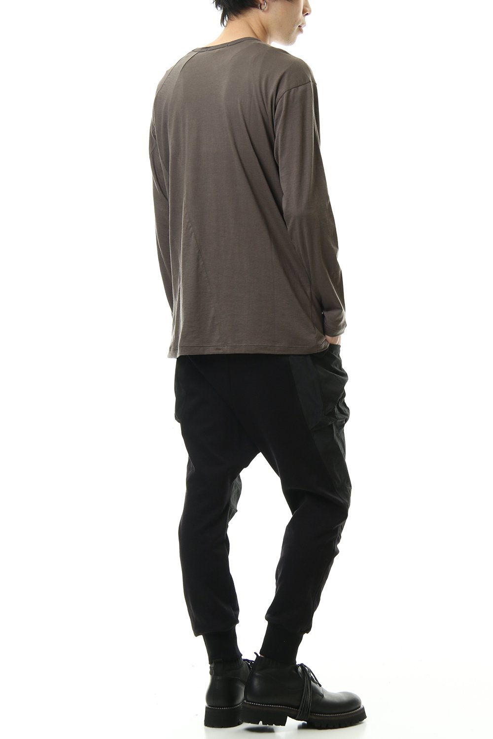 Cotton cashmere Long sleeve T-shirt Olive Drab