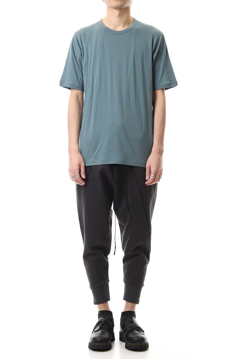 Cotton cashmere Short sleeve T-shirt Turquoise