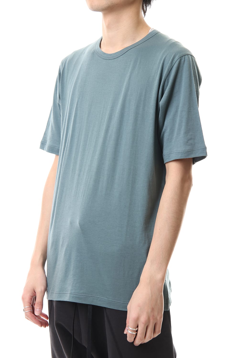 Cotton cashmere Short sleeve T-shirt Turquoise