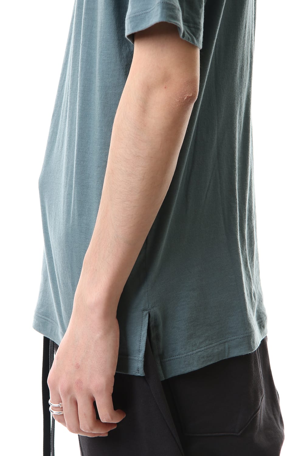 Cotton cashmere Short sleeve T-shirt Turquoise