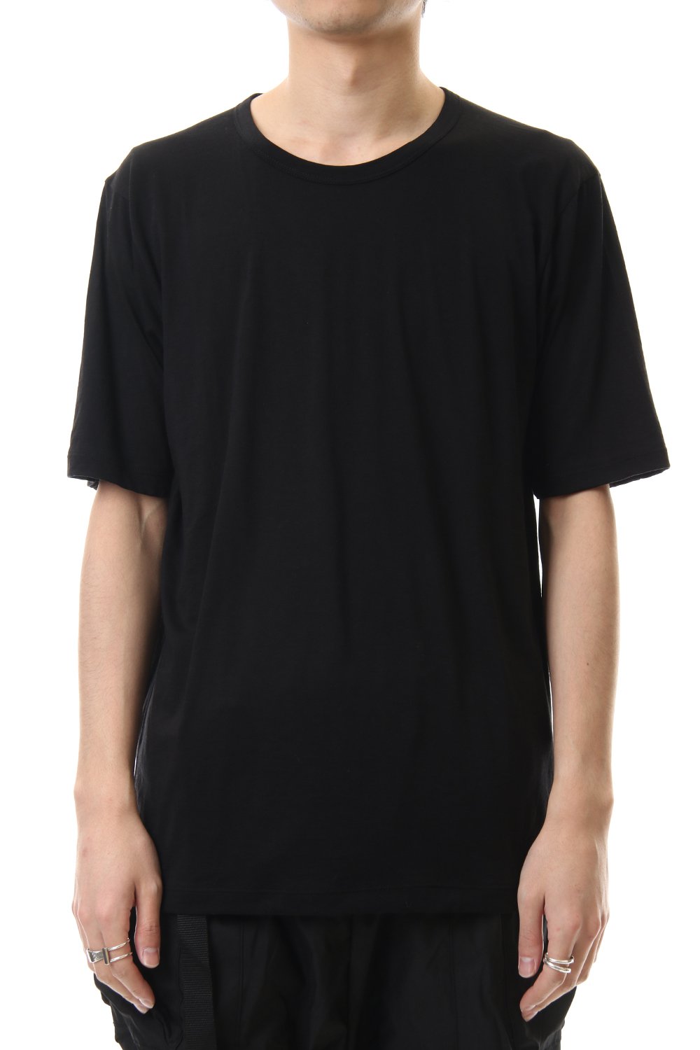 Cotton cashmere Short sleeve T-shirt Black