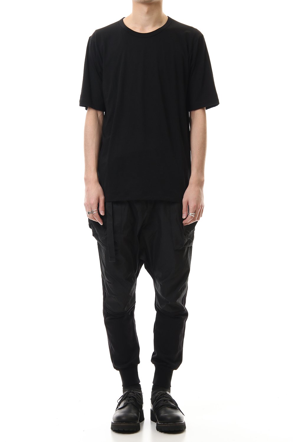 Cotton cashmere Short sleeve T-shirt Black