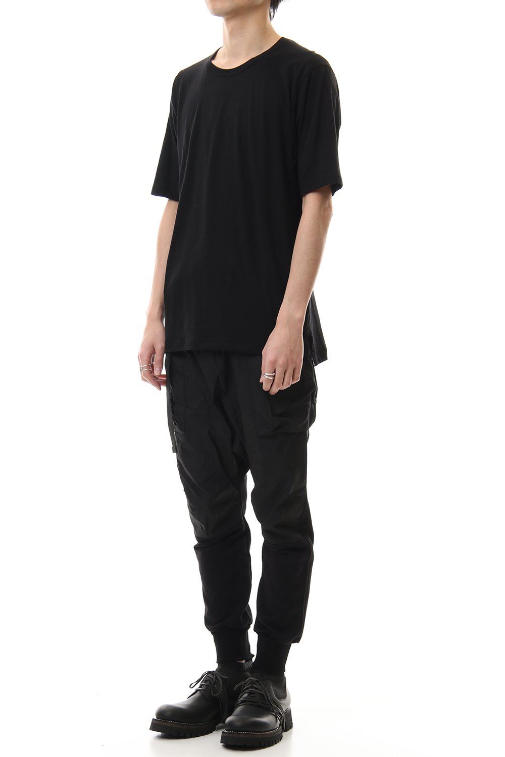 Cotton cashmere Short sleeve T-shirt Black