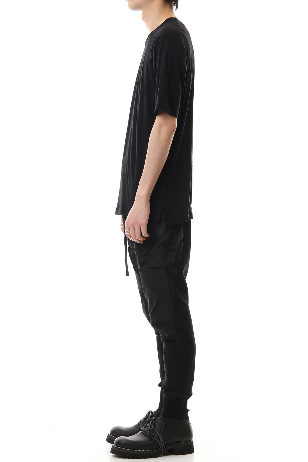 Cotton cashmere Short sleeve T-shirt Black