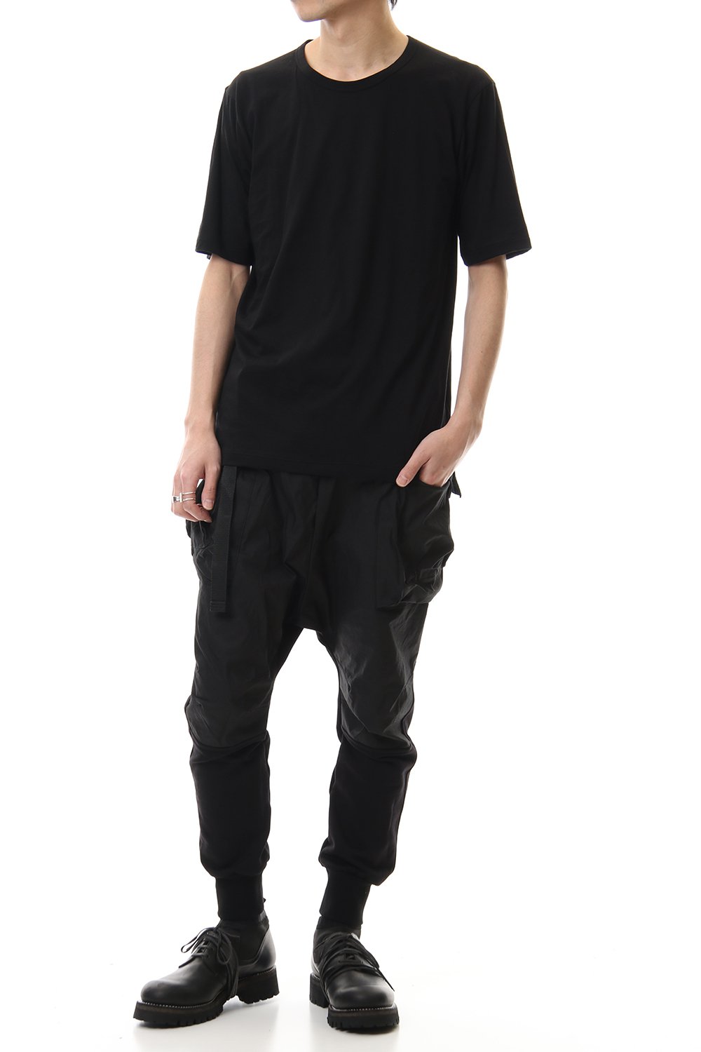 Cotton cashmere Short sleeve T-shirt Black