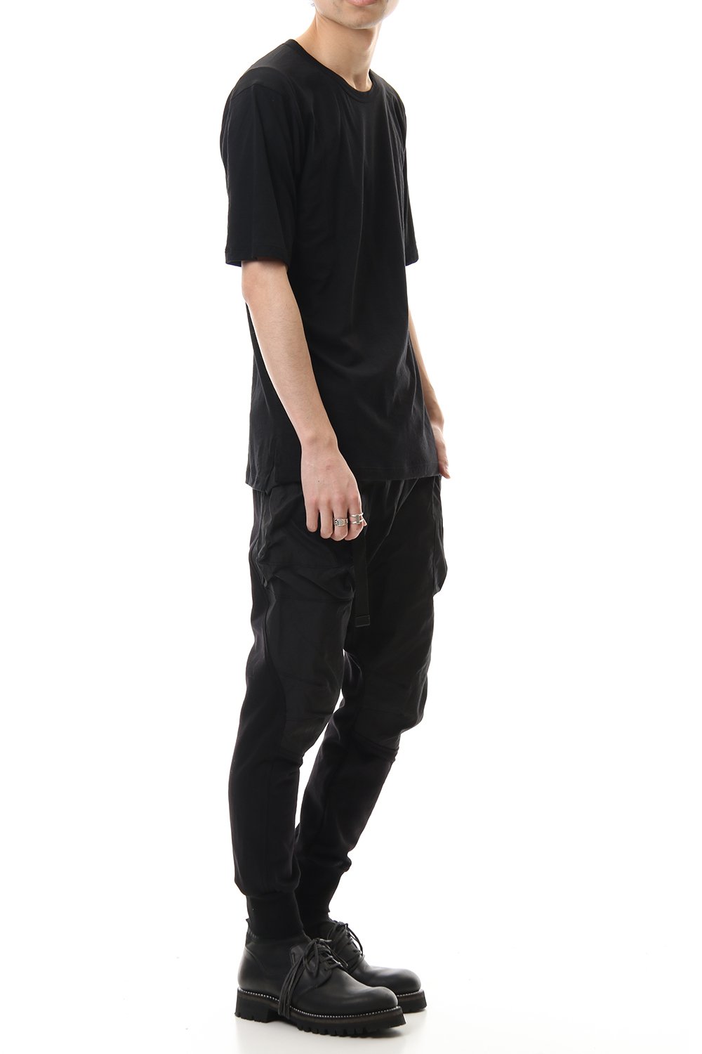 Cotton cashmere Short sleeve T-shirt Black