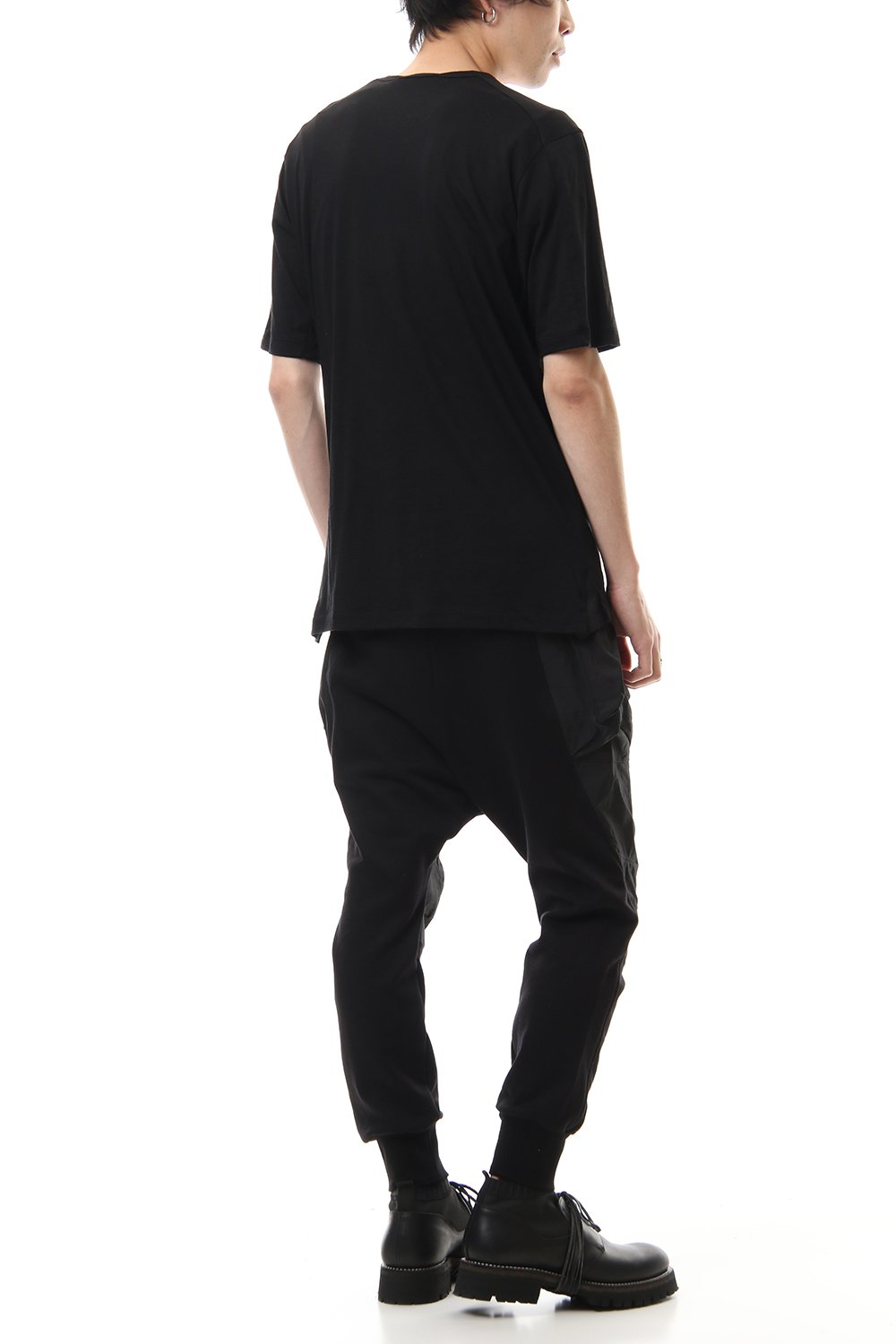 Cotton cashmere Short sleeve T-shirt Black