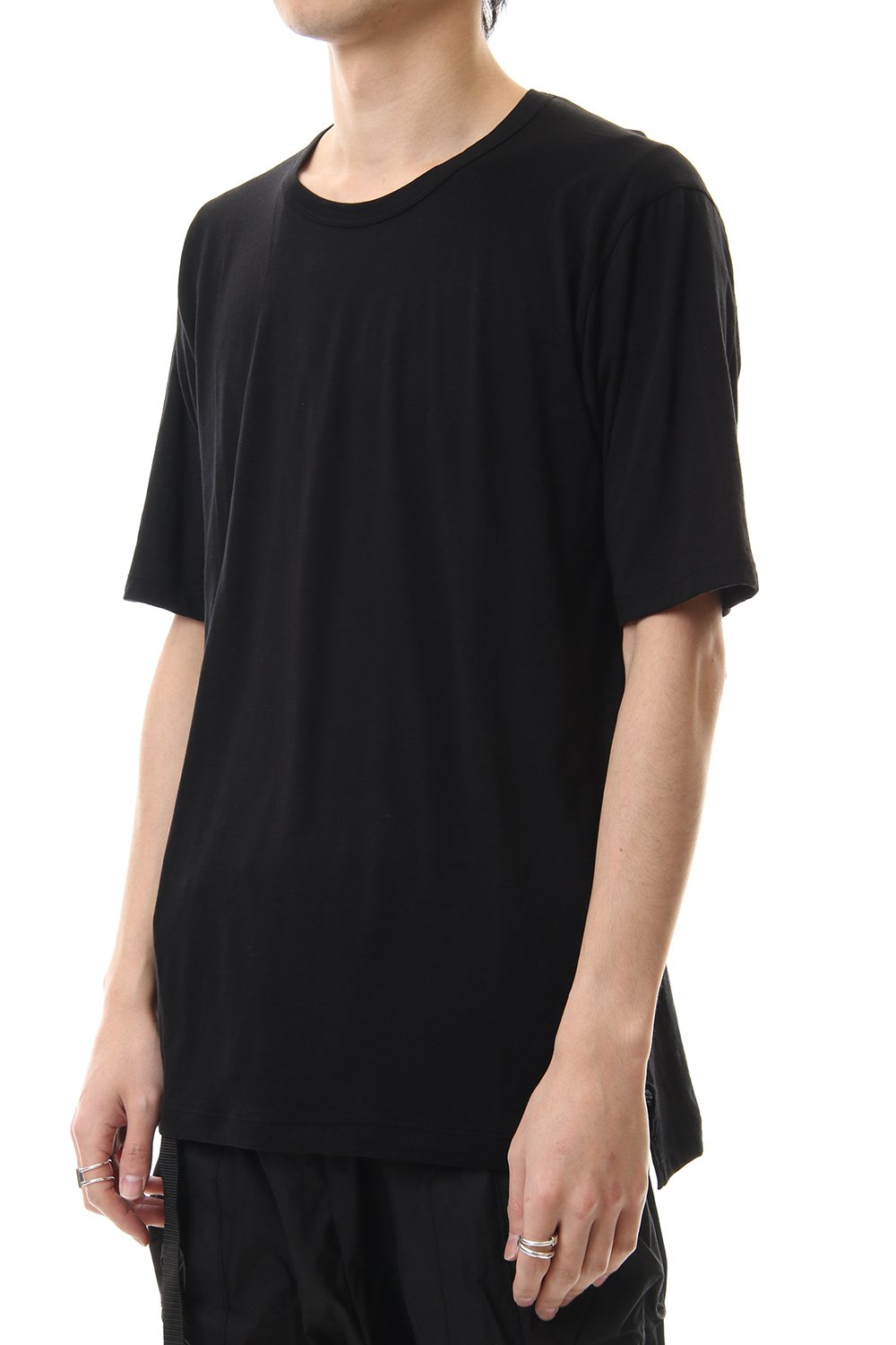 Cotton cashmere Short sleeve T-shirt Black