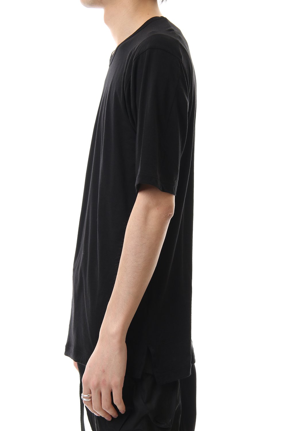 Cotton cashmere Short sleeve T-shirt Black