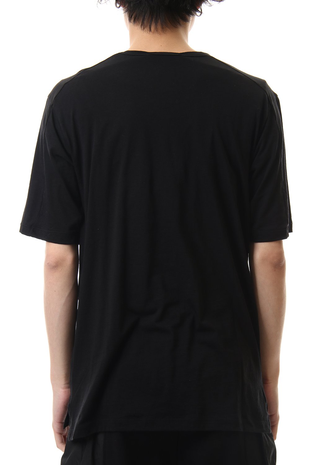 Cotton cashmere Short sleeve T-shirt Black