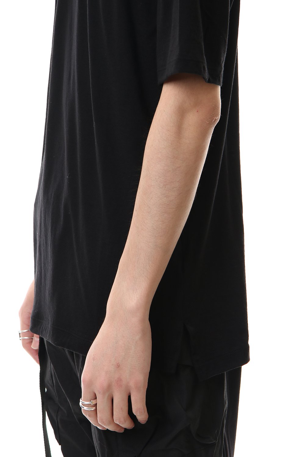 Cotton cashmere Short sleeve T-shirt Black