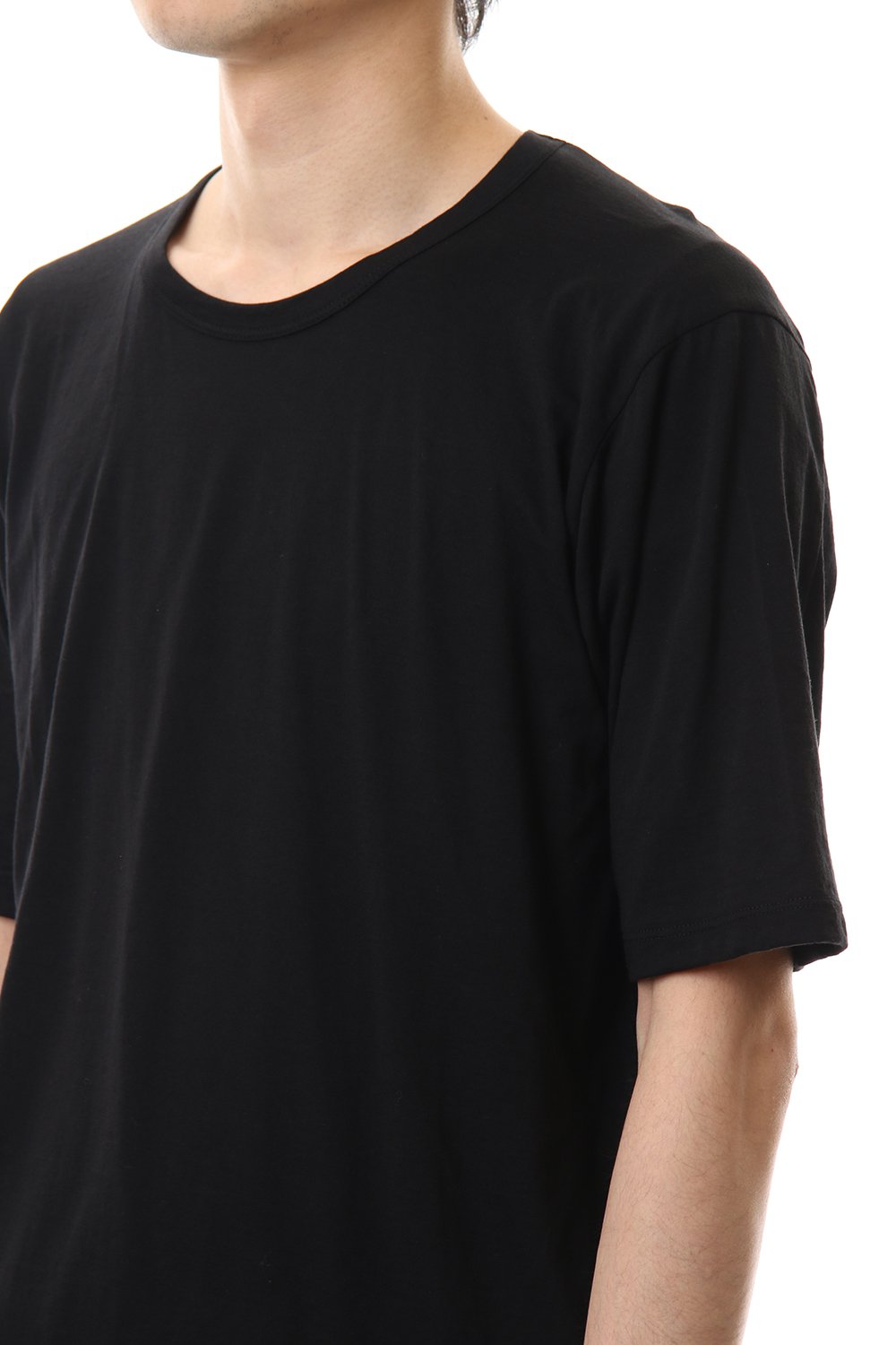 Cotton cashmere Short sleeve T-shirt Black