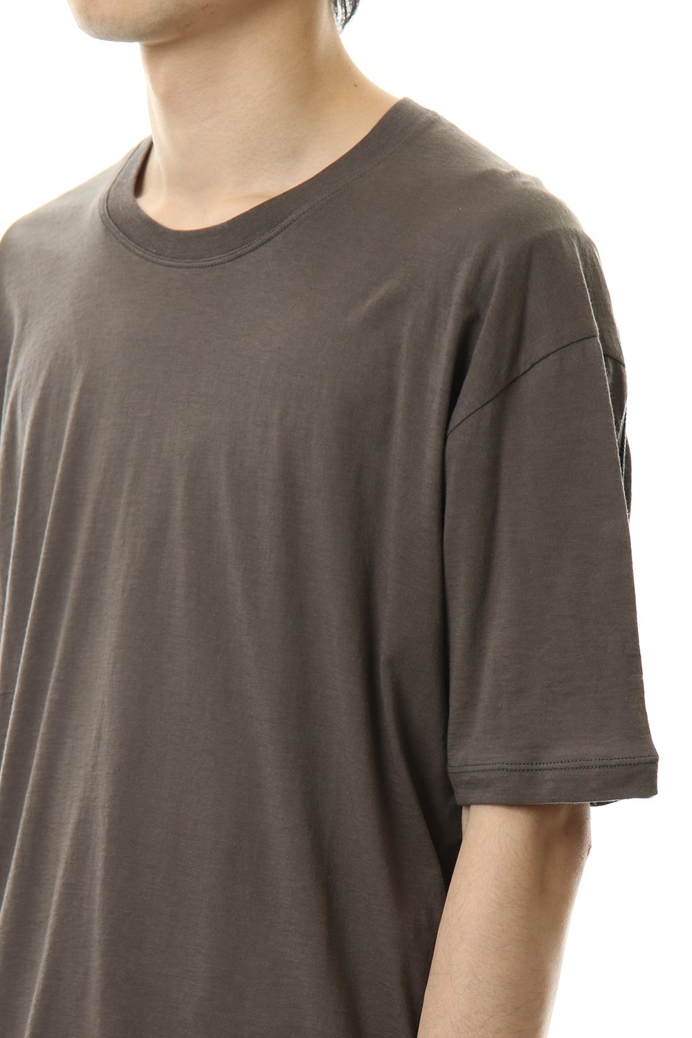 Cotton cashmere Back body Line Tee Olive Drab