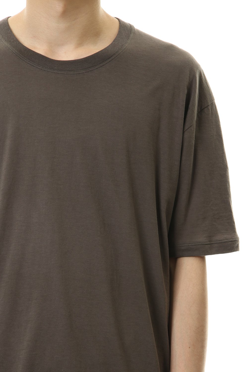 Cotton cashmere Back body Line Tee Olive Drab