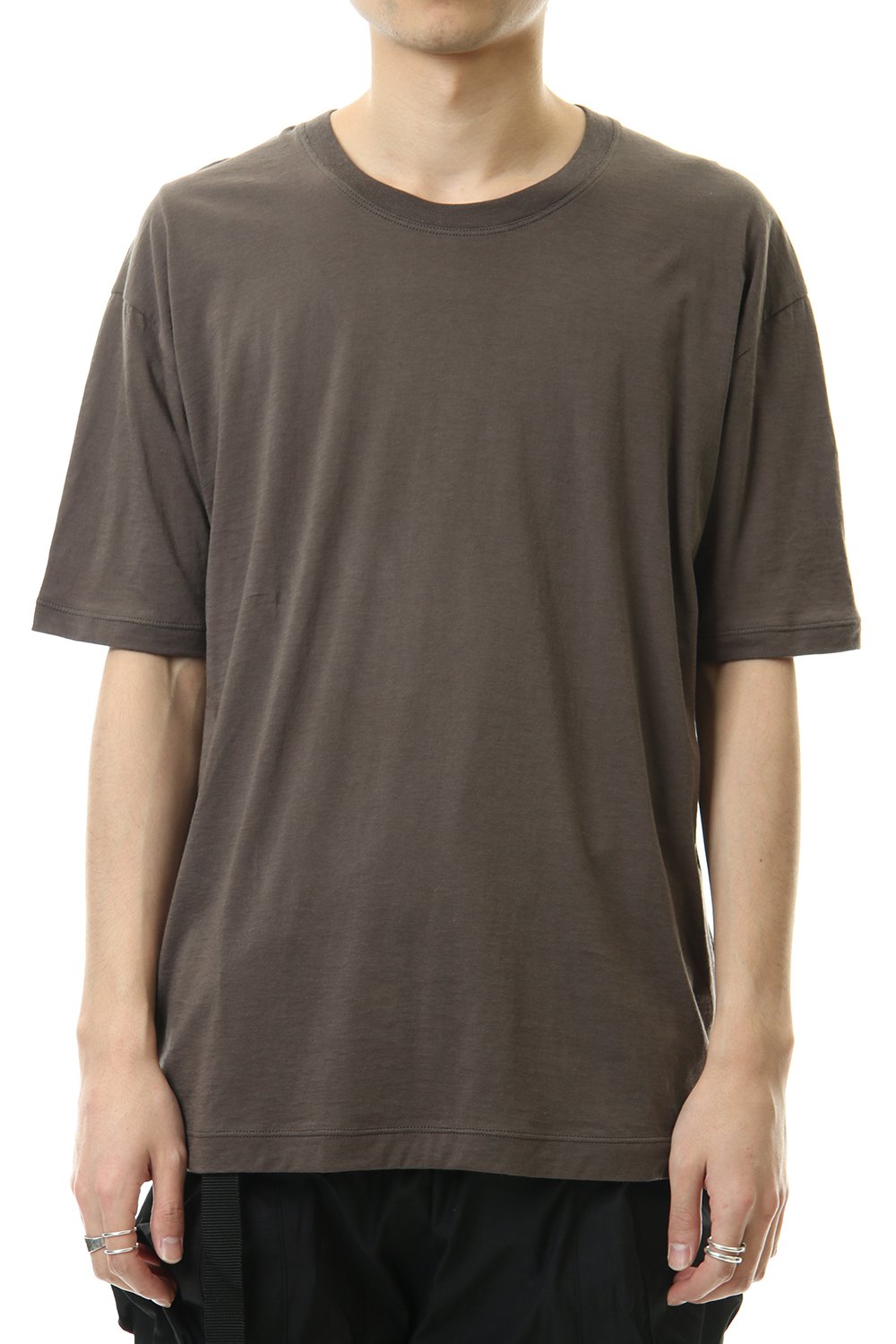 Cotton cashmere Back body Line Tee Olive Drab