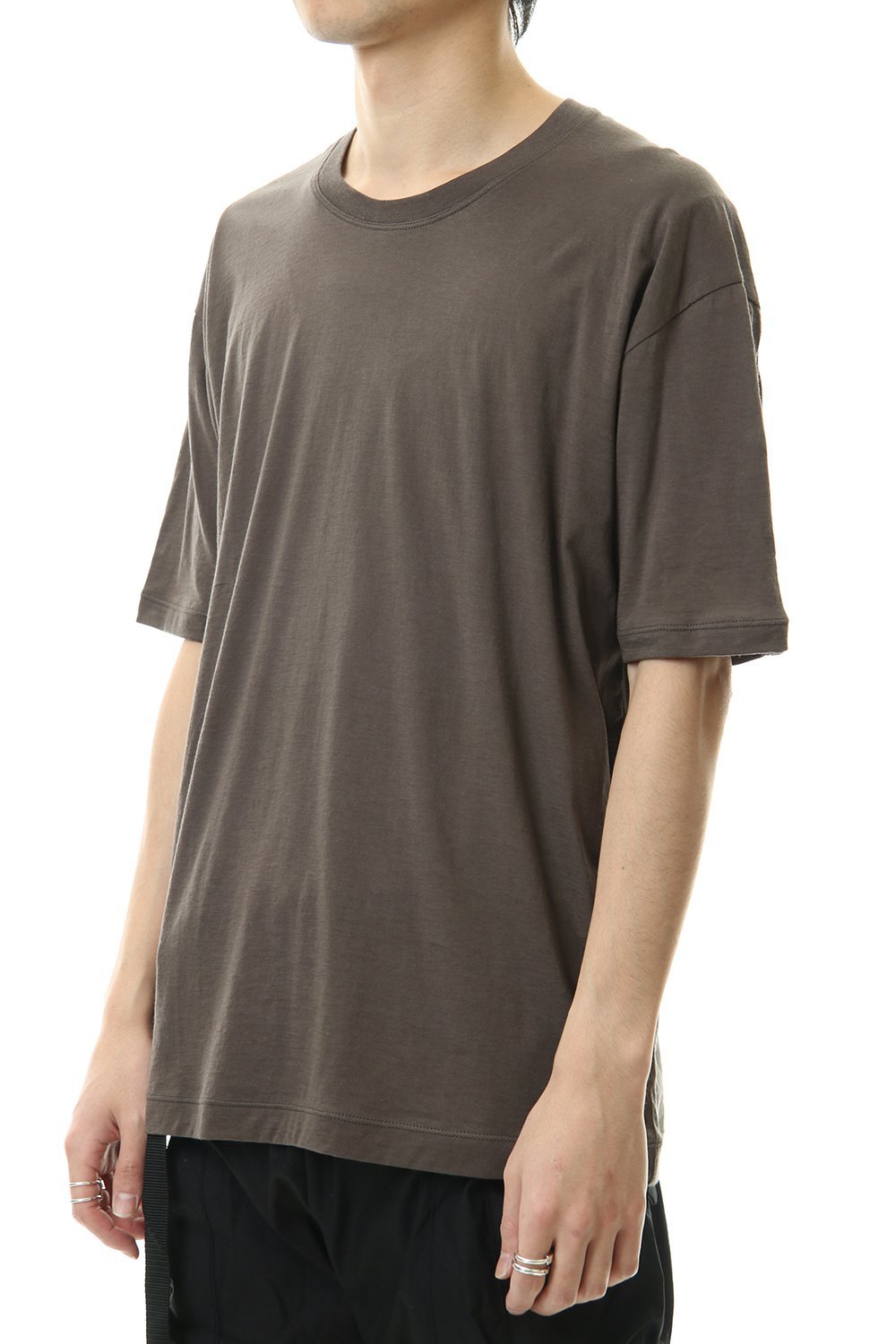 Cotton cashmere Back body Line Tee Olive Drab