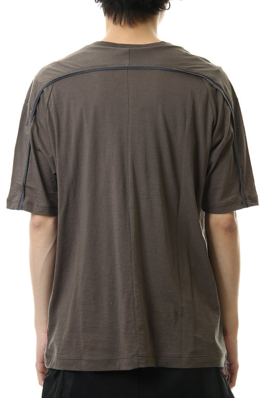 Cotton cashmere Back body Line Tee Olive Drab