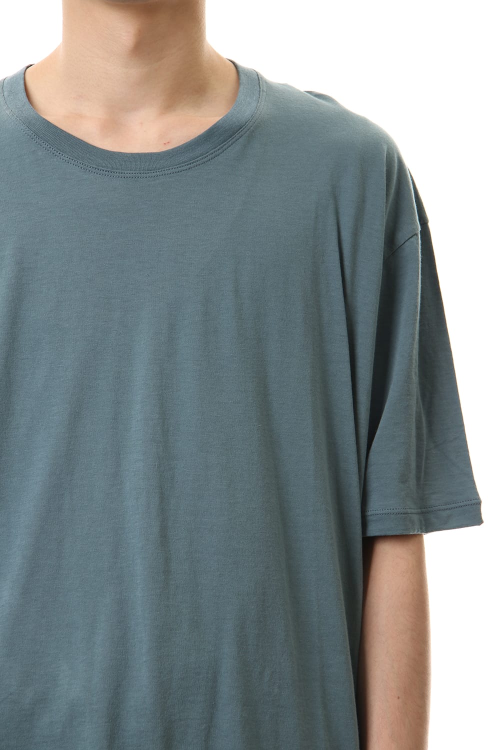 Cotton cashmere Back body Line Tee Turquoise