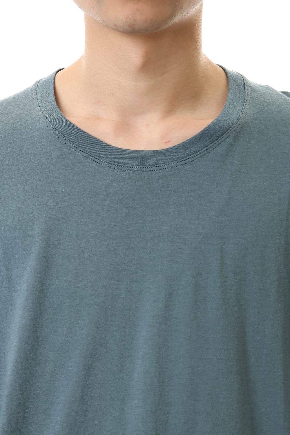 Cotton cashmere Back body Line Tee Turquoise