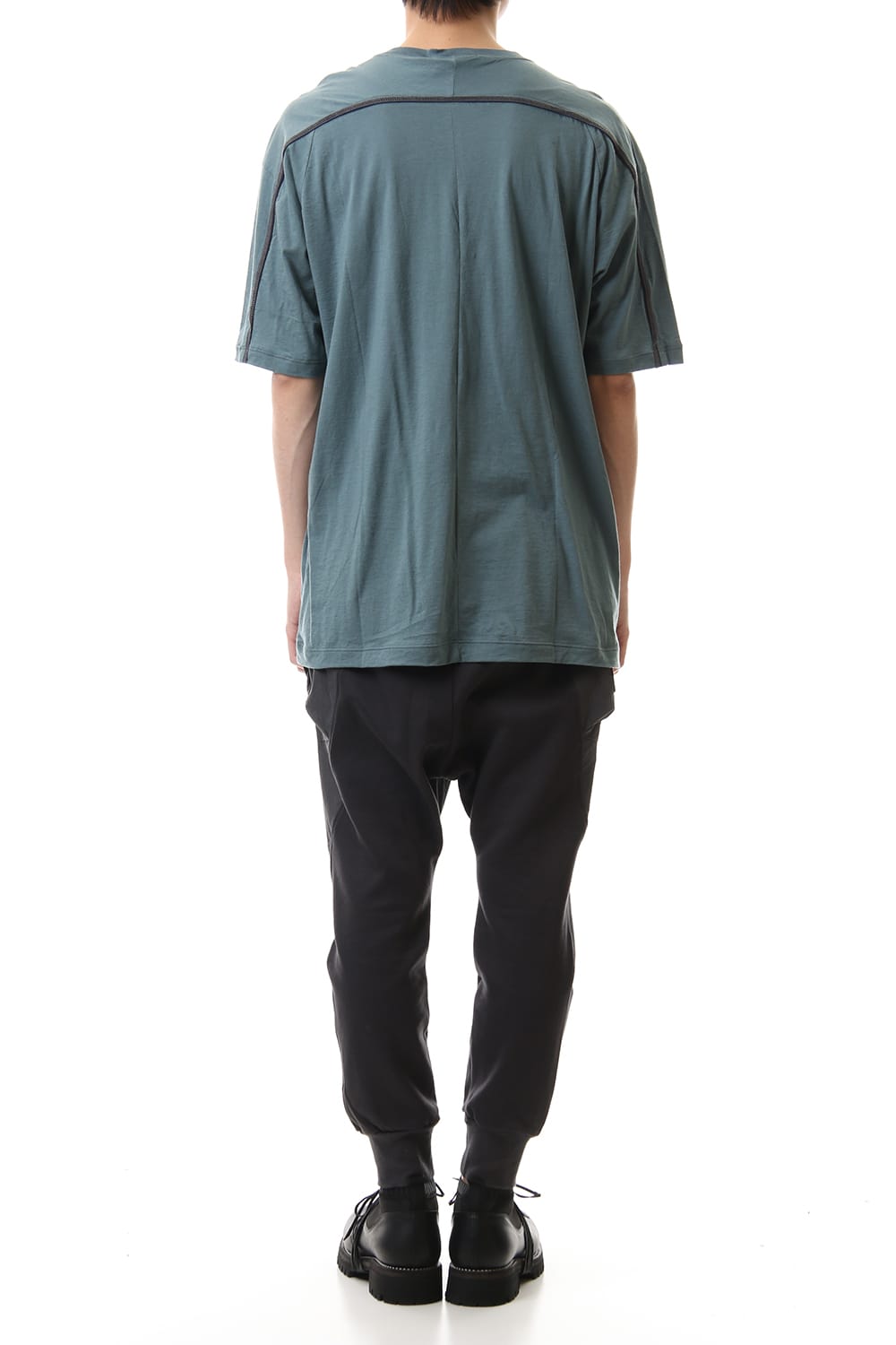 Cotton cashmere Back body Line Tee Turquoise