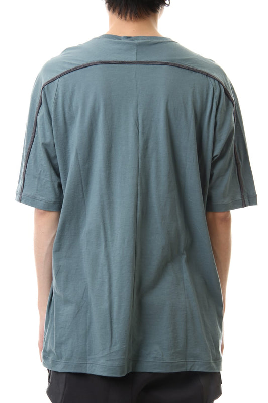 コットン カシミア バック ボディ ライン Tシャツ Turquoise