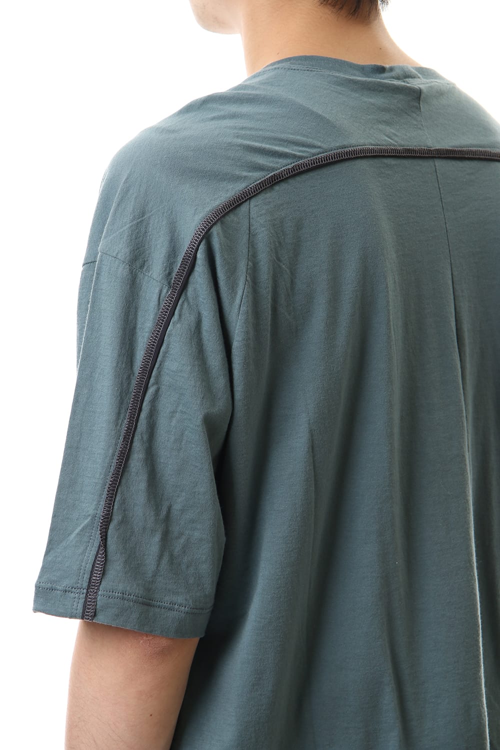 Cotton cashmere Back body Line Tee Turquoise