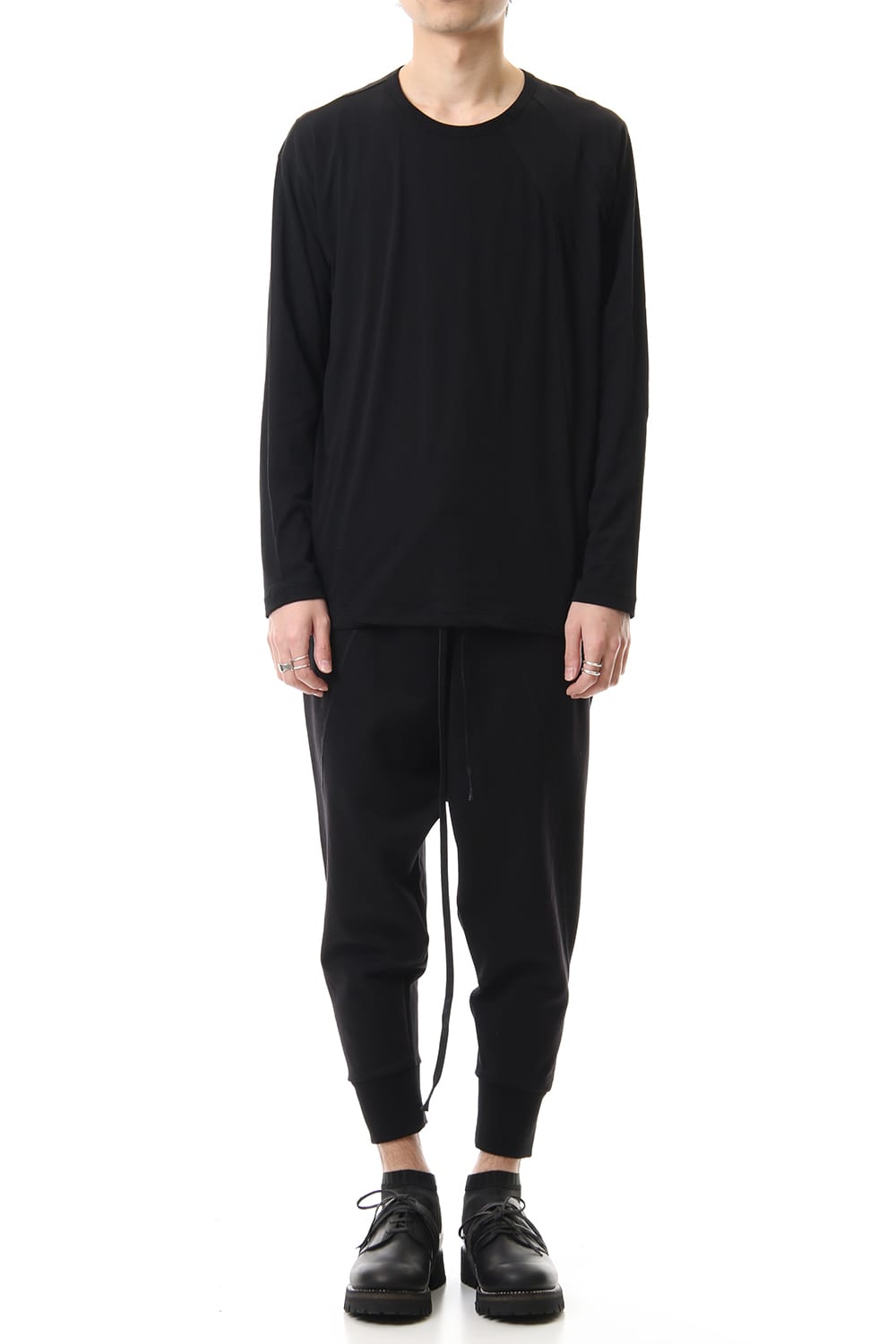 Cotton cashmere Long sleeve T-shirt Black