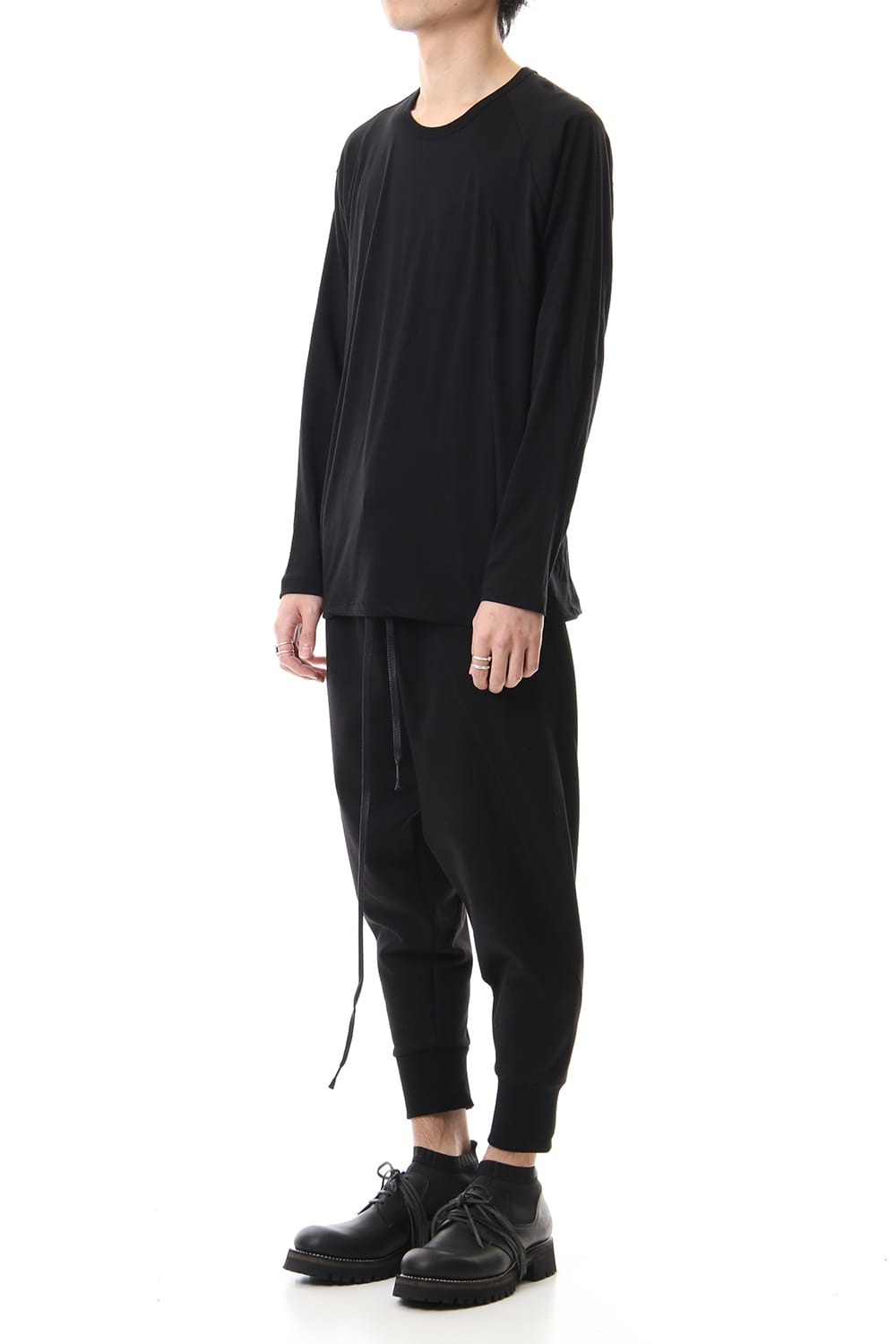 Cotton cashmere Long sleeve T-shirt Black