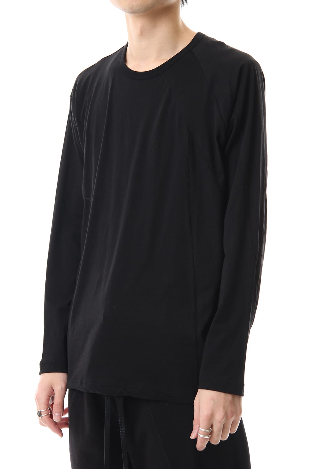 Cotton cashmere Long sleeve T-shirt Black