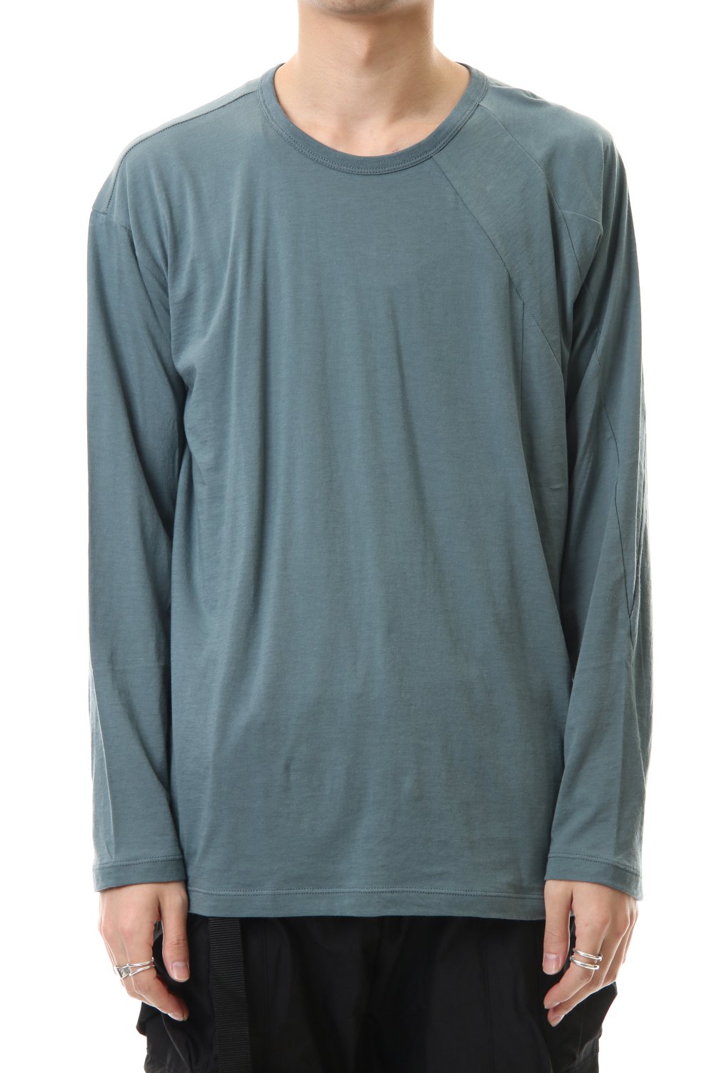 Cotton cashmere Long sleeve T-shirt Turquoise