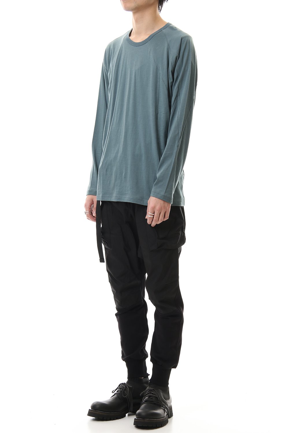 Cotton cashmere Long sleeve T-shirt Turquoise