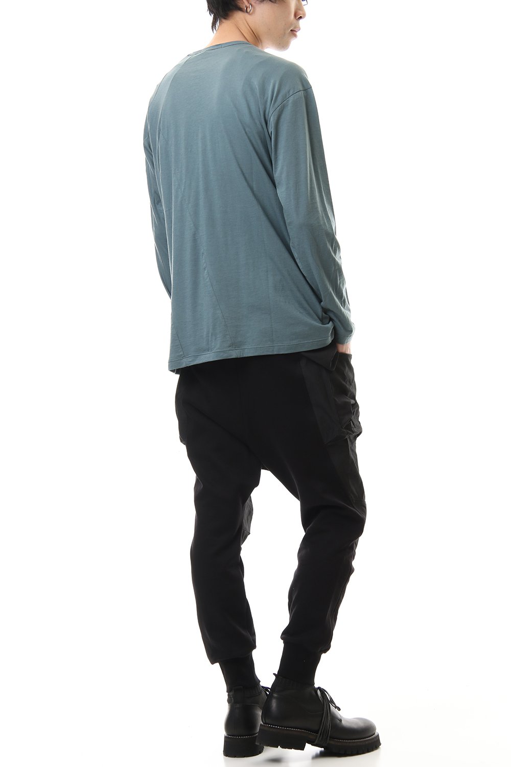 Cotton cashmere Long sleeve T-shirt Turquoise