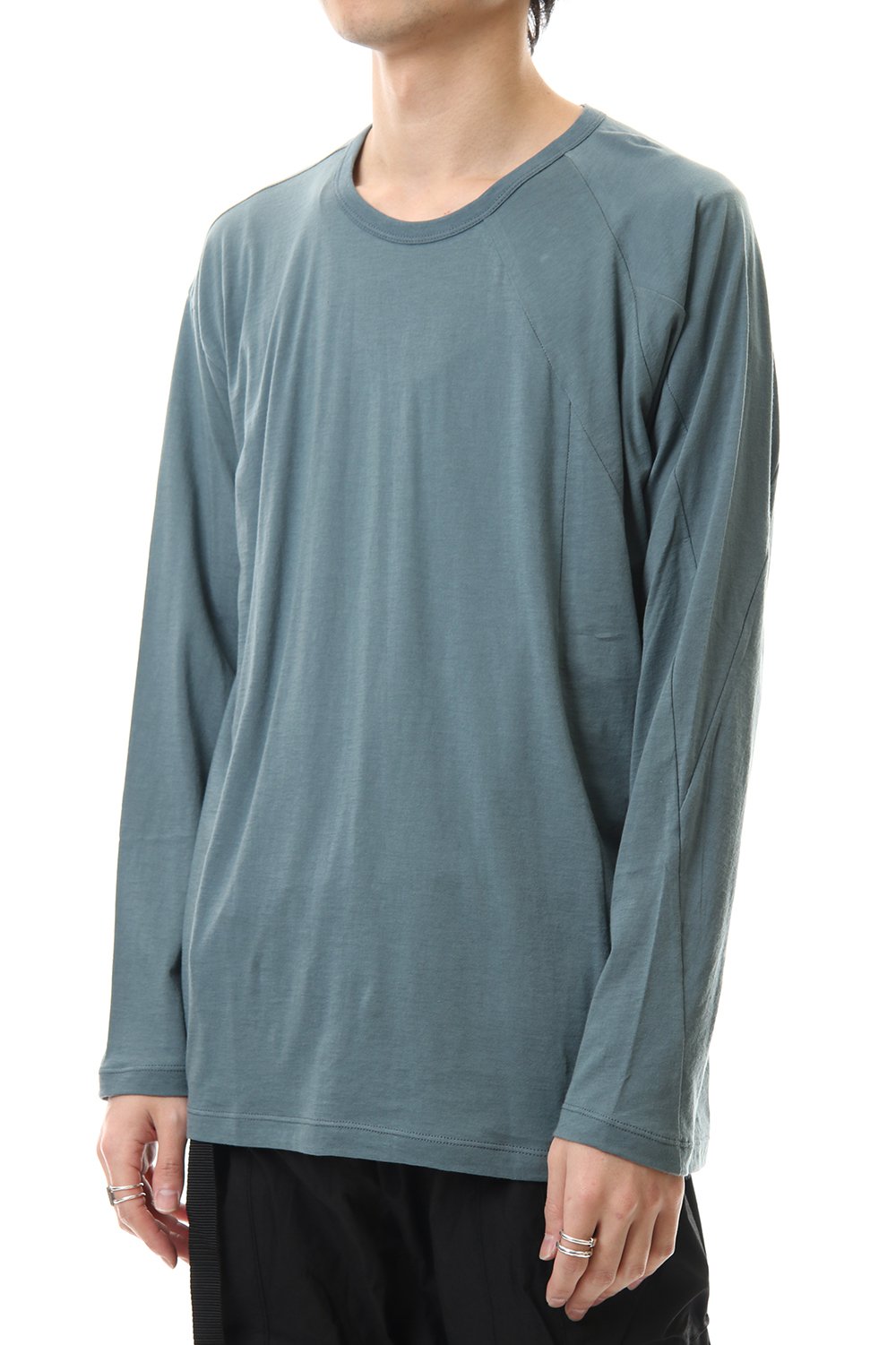 Cotton cashmere Long sleeve T-shirt Turquoise