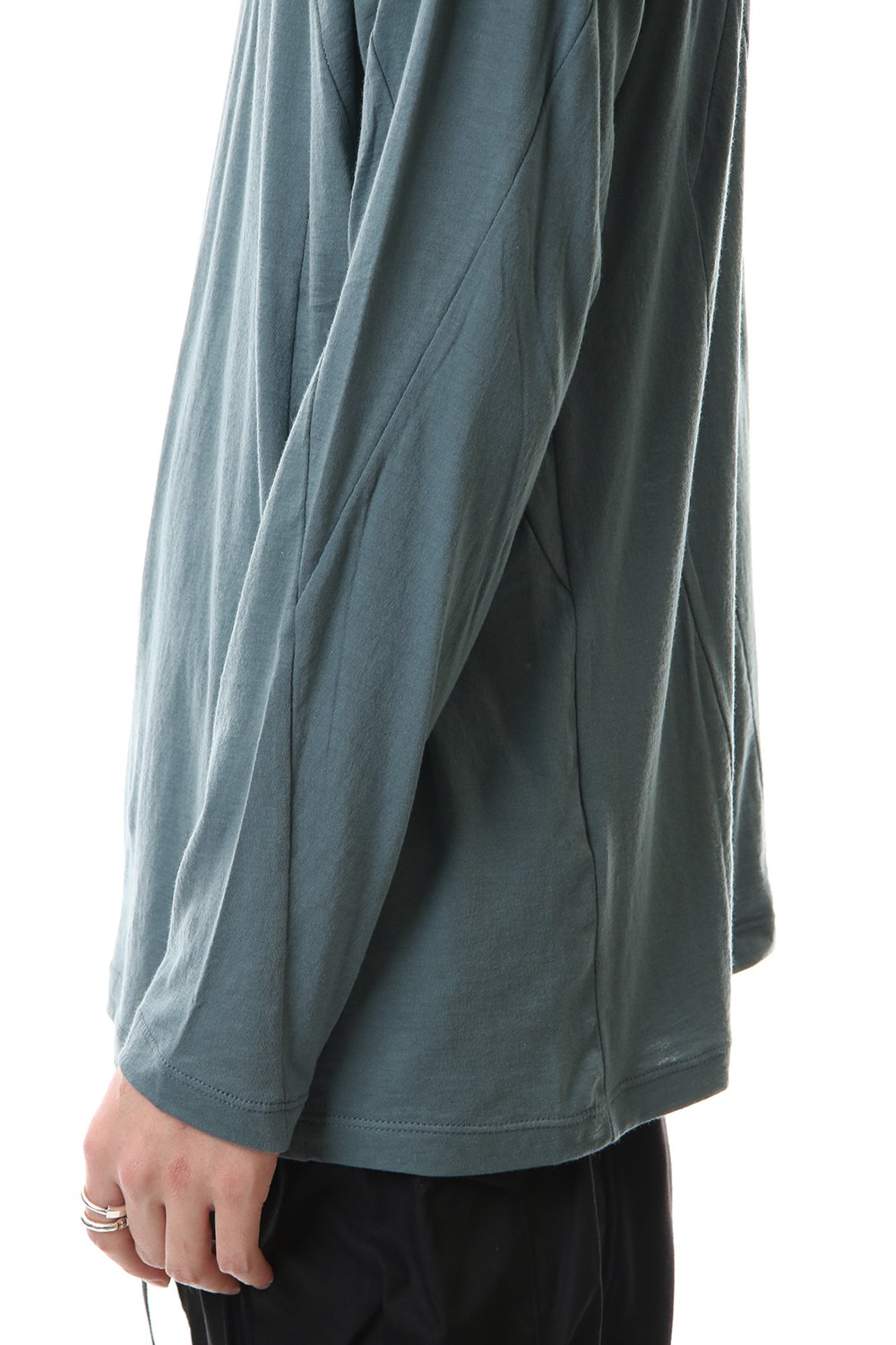 Cotton cashmere Long sleeve T-shirt Turquoise