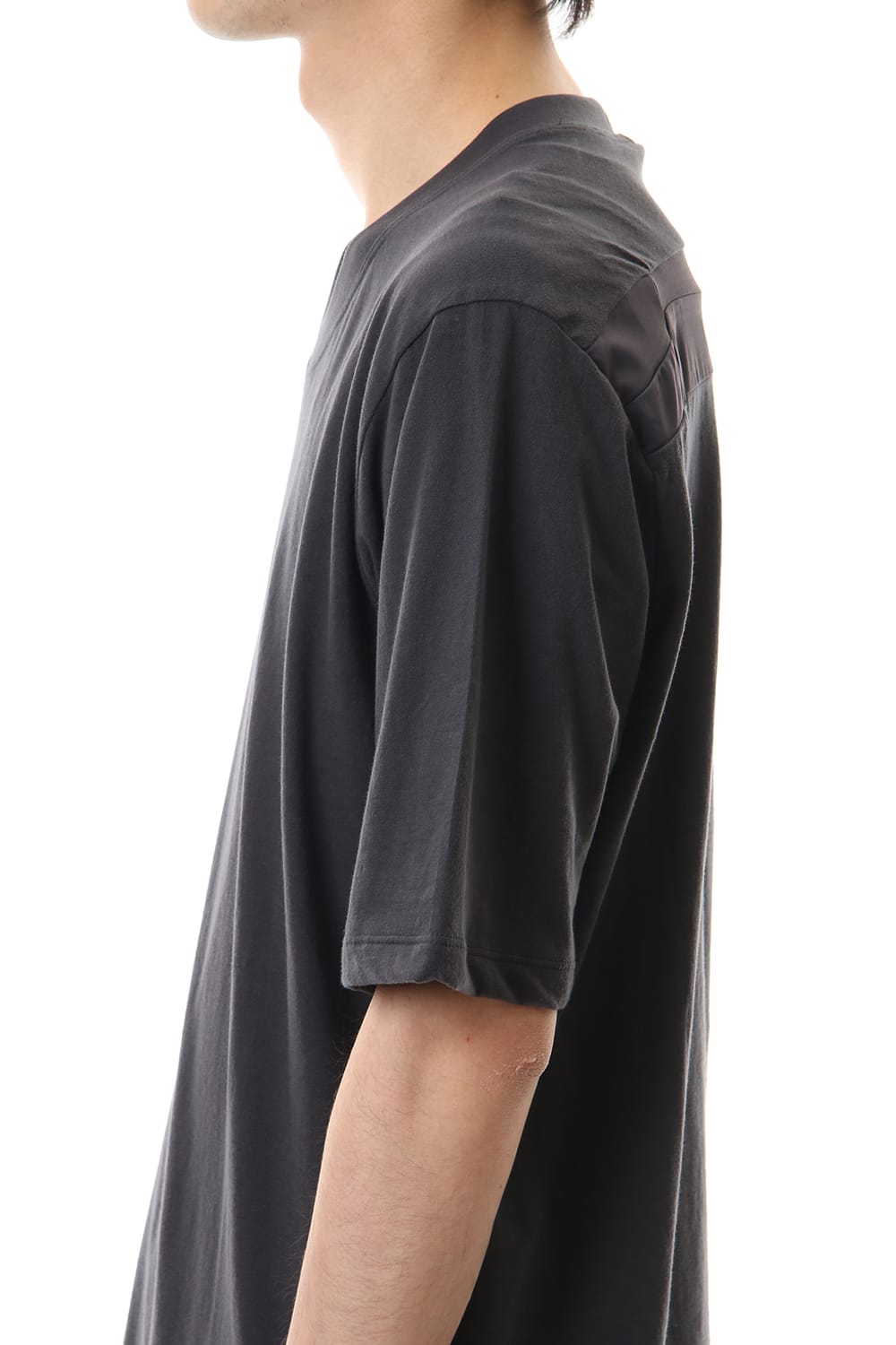 Jersey stitch Back body Cordura Patchwork Short sleeve T-shirt Charcoal