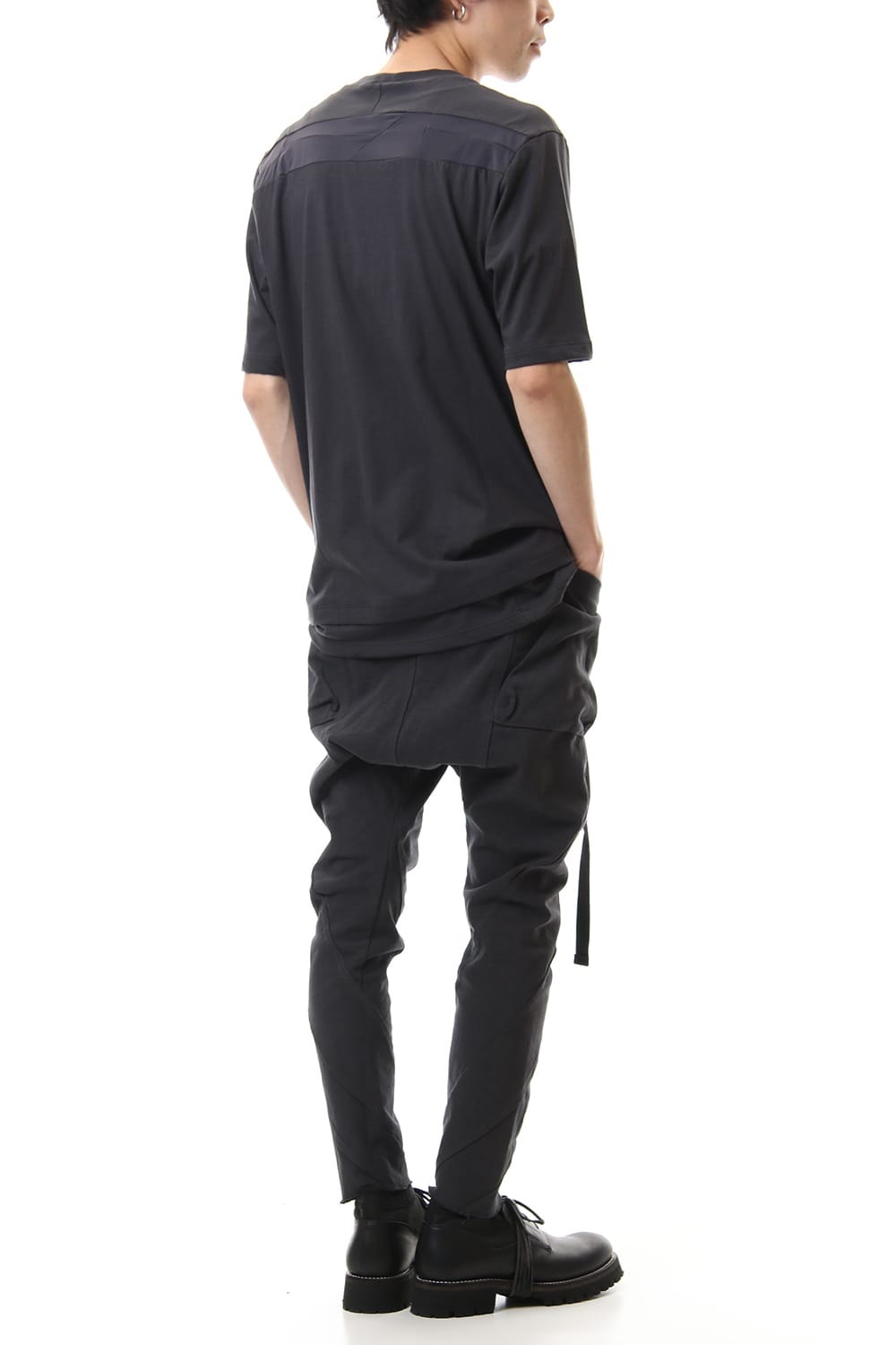 Jersey stitch Back body Cordura Patchwork Short sleeve T-shirt Charcoal