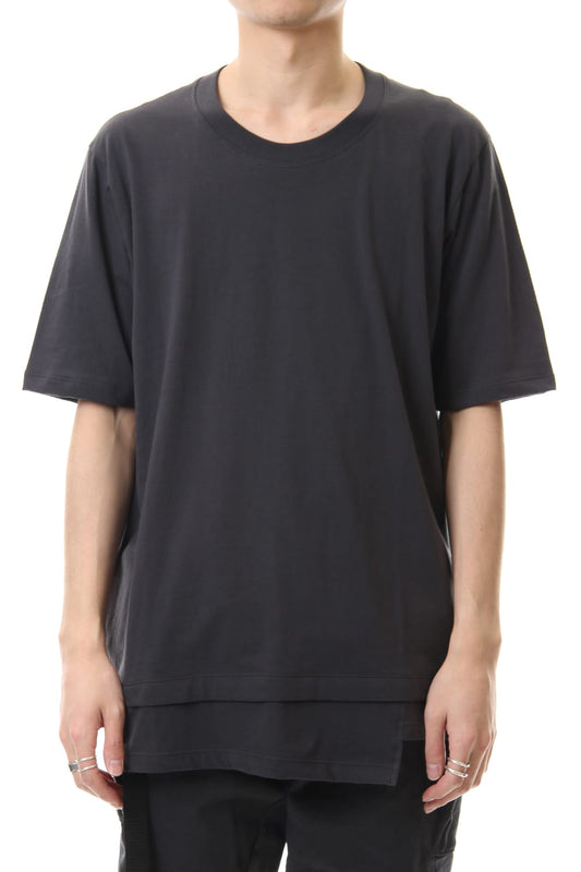 Jersey stitch Back body Cordura Patchwork Short sleeve T-shirt Charcoal