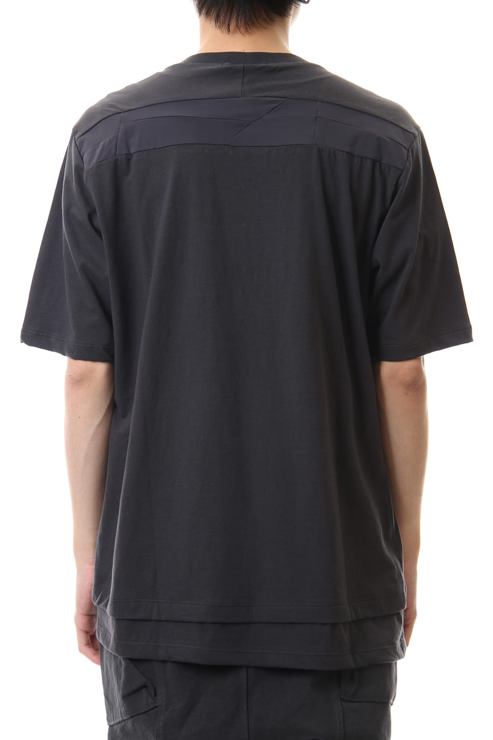 Jersey stitch Back body Cordura Patchwork Short sleeve T-shirt Charcoal