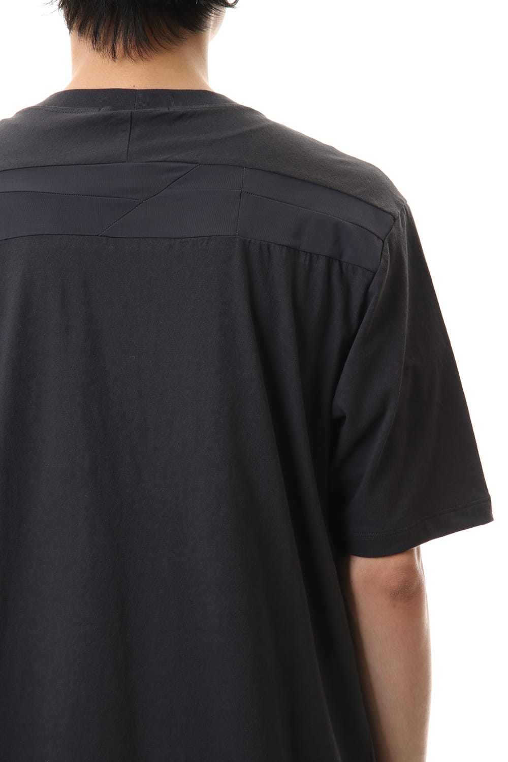 Jersey stitch Back body Cordura Patchwork Short sleeve T-shirt Charcoal