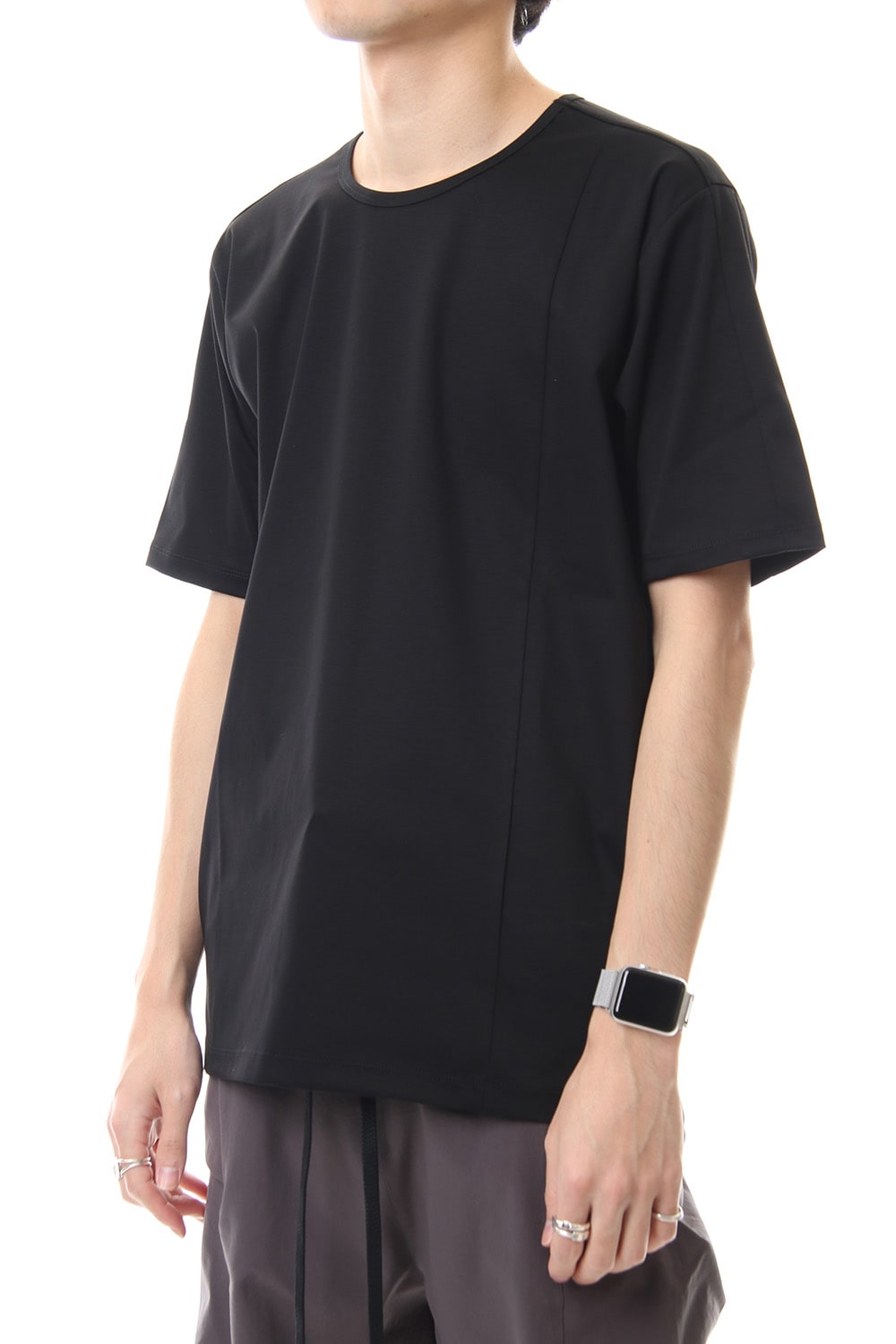High Gauge Smooth Short sleeve T-shirt Black