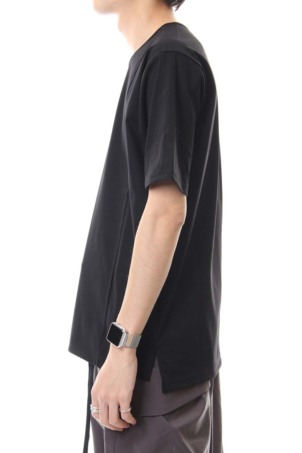 High Gauge Smooth Short sleeve T-shirt Black