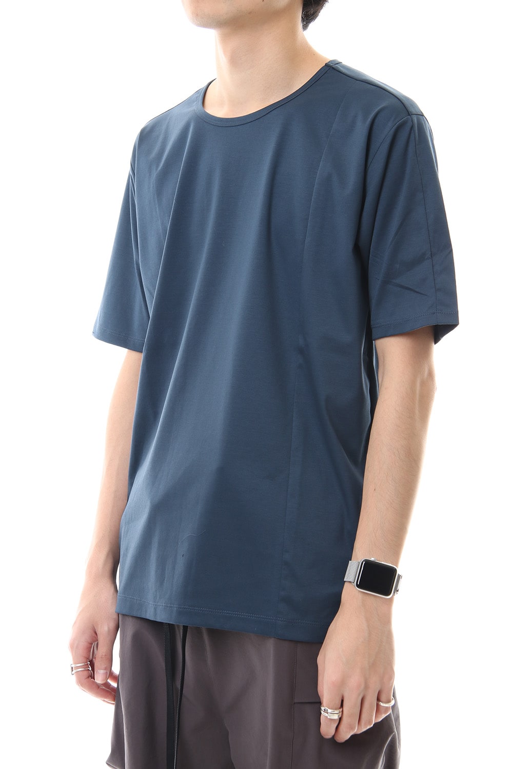 High Gauge Smooth Short sleeve T-shirt Blue