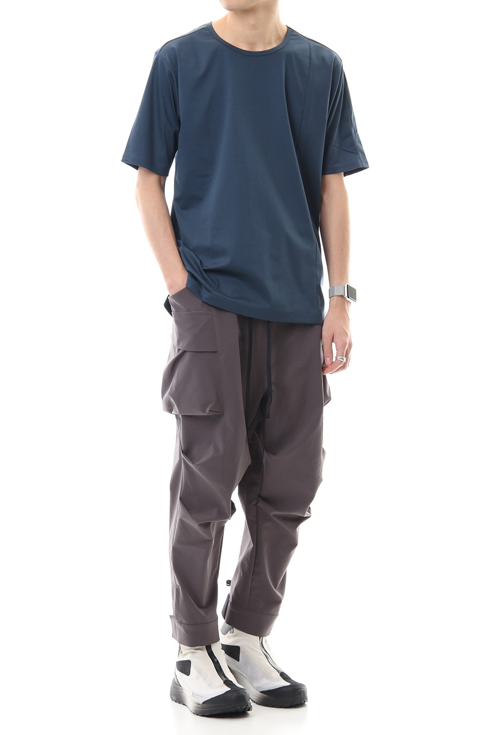 High Gauge Smooth Short sleeve T-shirt Blue