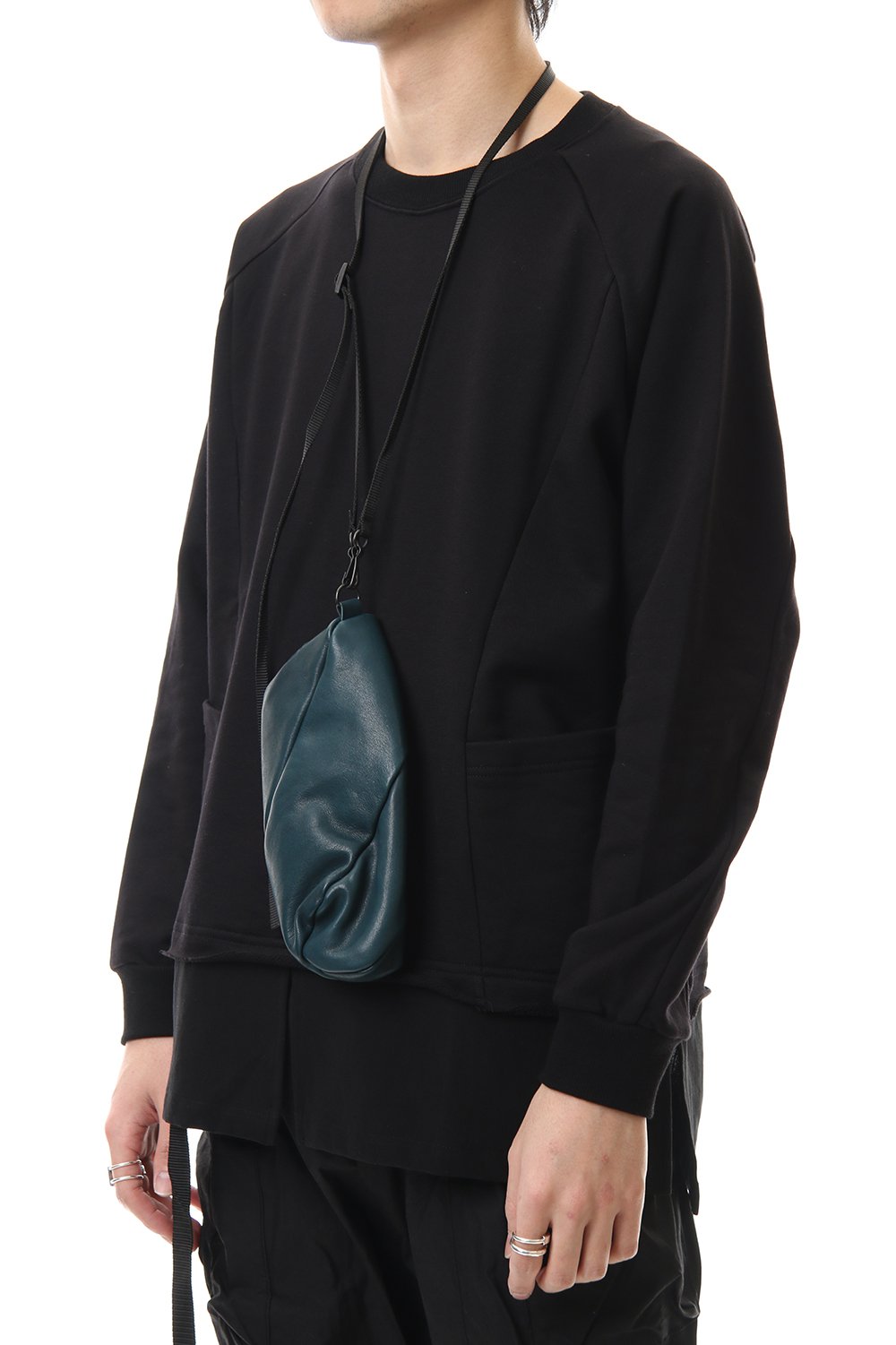 Lamb leather Neck pouch - Beau Green